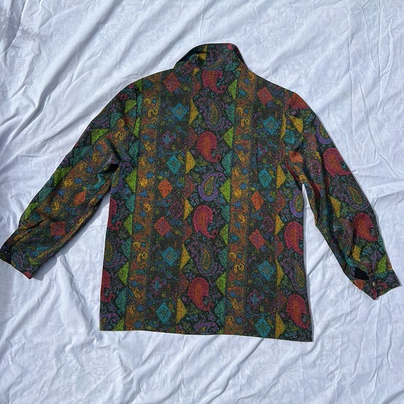 Addenda abstract paint stroke paisley pattern button down shirt Size L - Picture 2 of 9